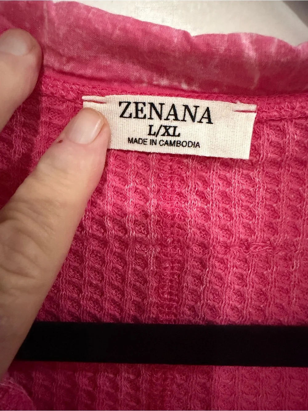 Zenana Outfitters Waffle-Knit Button-Down Crop Shirt